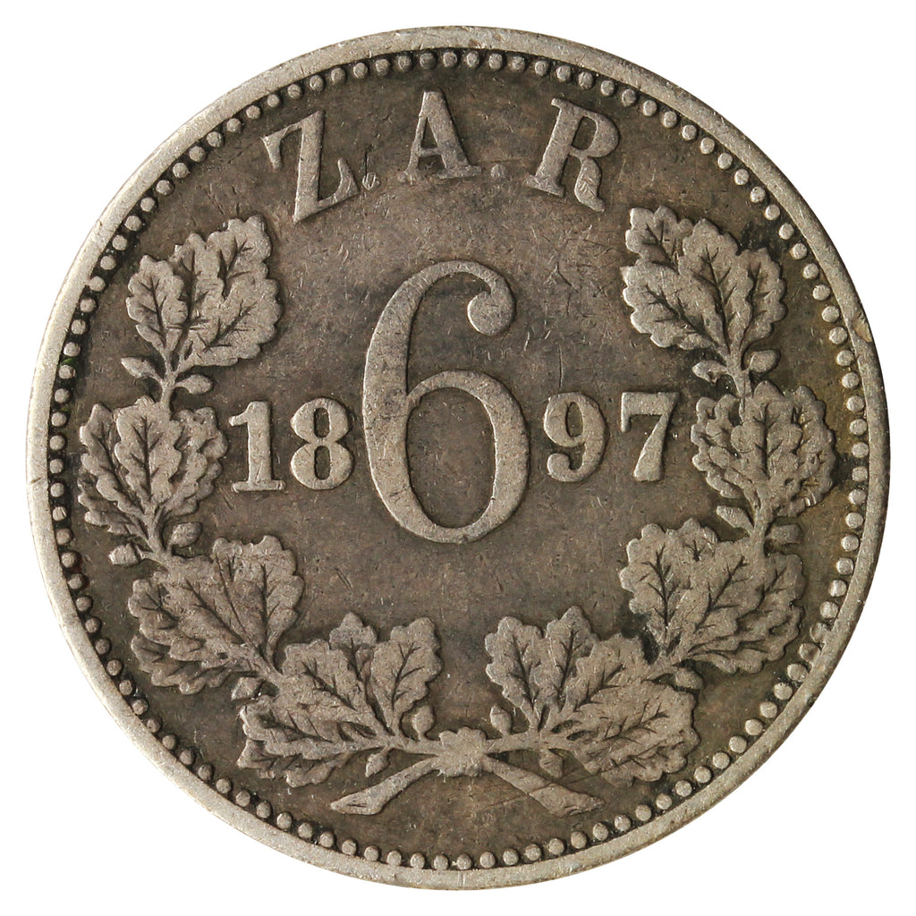 South Africa 1897 6 Pence Very Fine (VF20)
