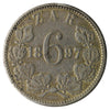 South Africa 1897 6 Pence F-VF (F15)