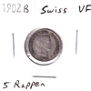 Switzerland 1902B 5 Rappen Very Fine (VF20)