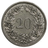 Switzerland 1909B 20 Rappen Almost Uncirculated (AU50)