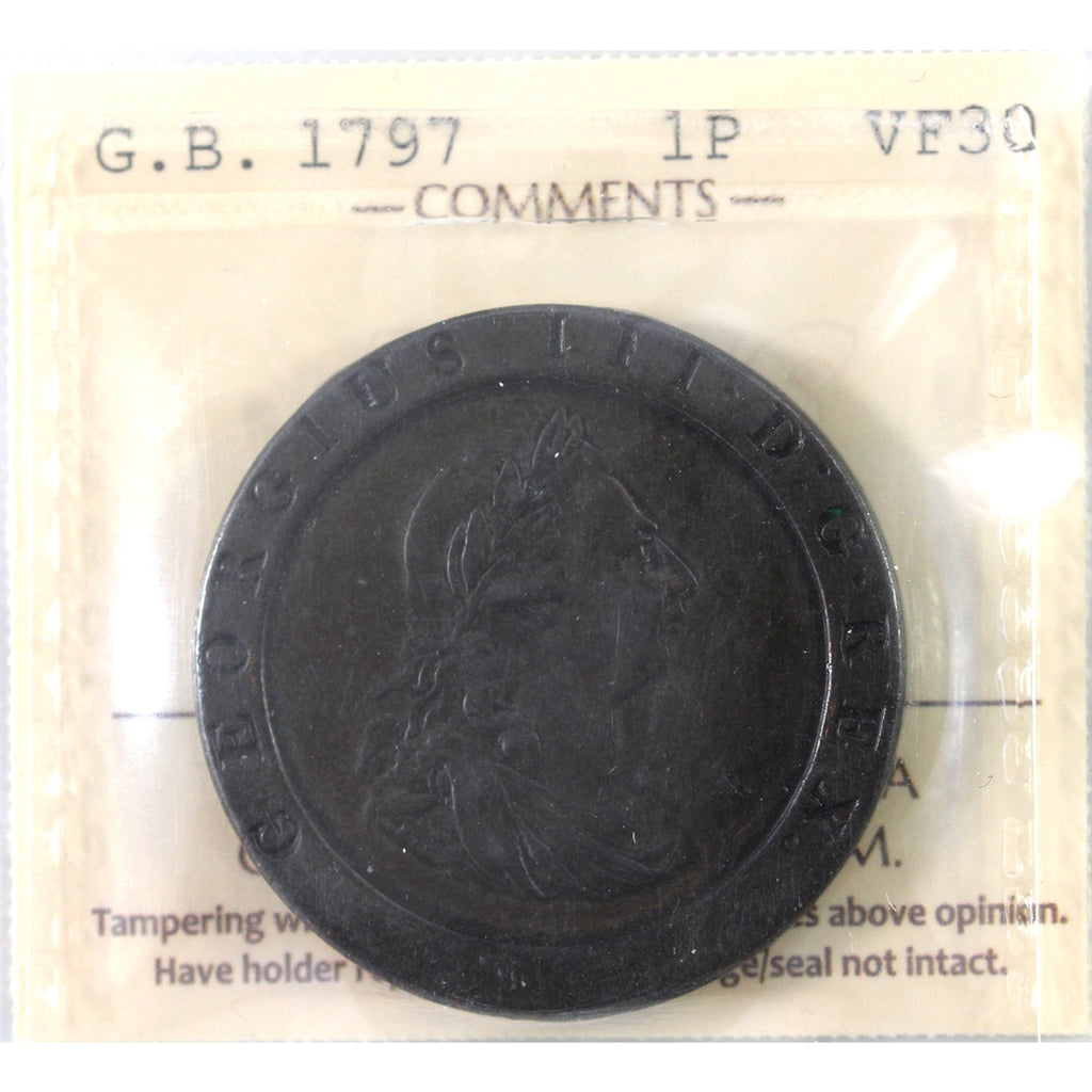 Great Britain 1797 1P ICCS Certified VF30