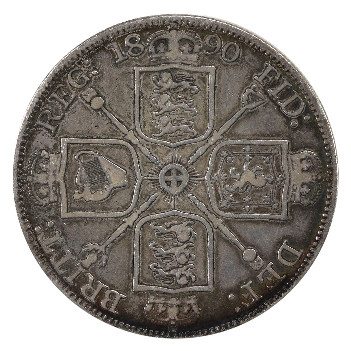 Great Britain 1890 Double Florin F-VF (F15) $