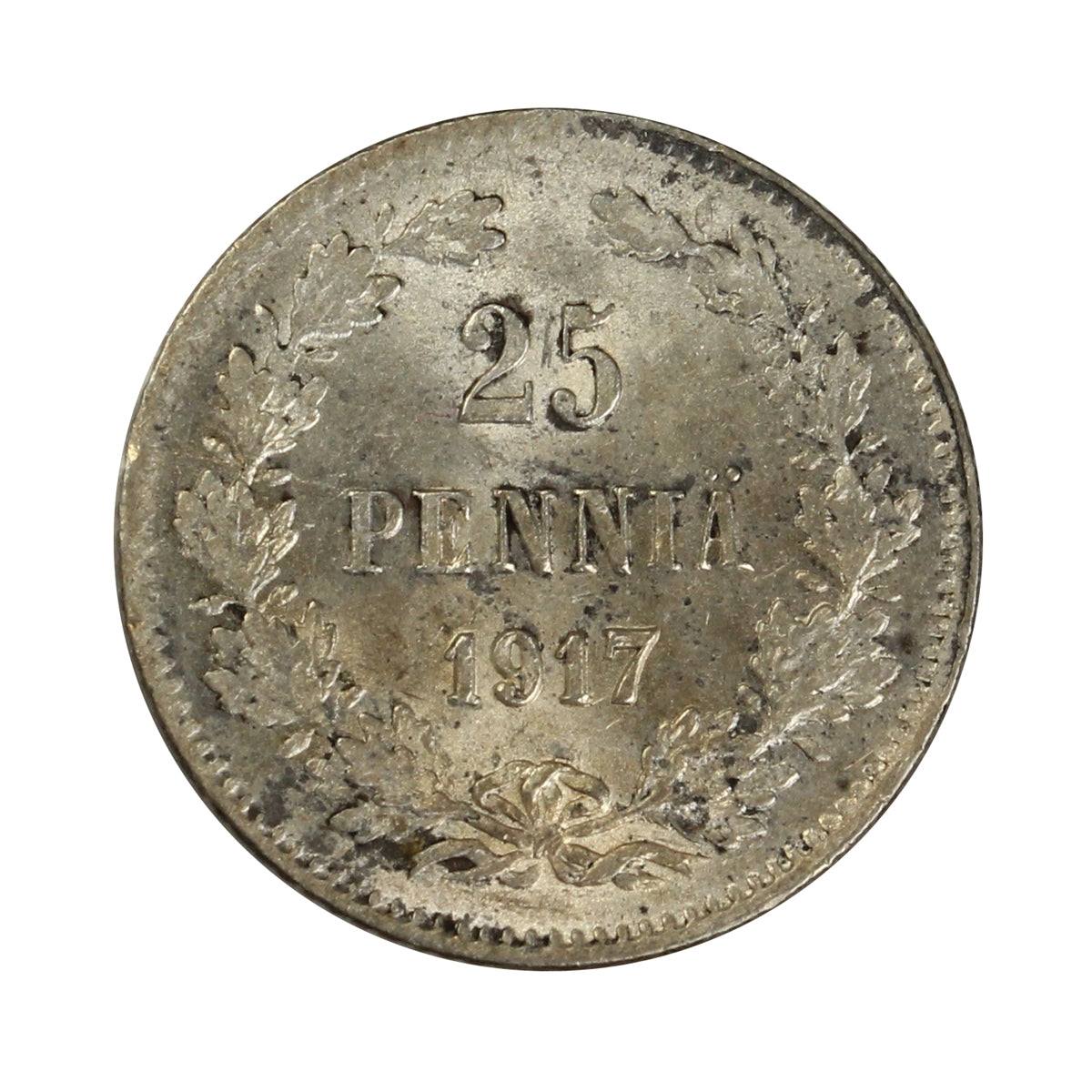Finland 1917S 25 Pennia Brilliant Uncirculated (MS63)