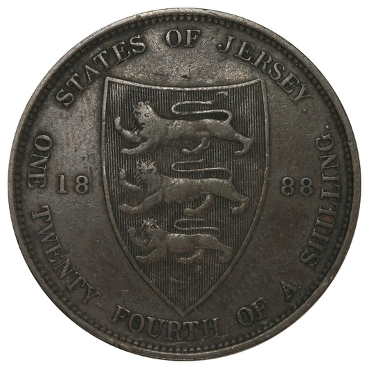 Jersey 1888 1/24 Shilling VF-EF (VF30)