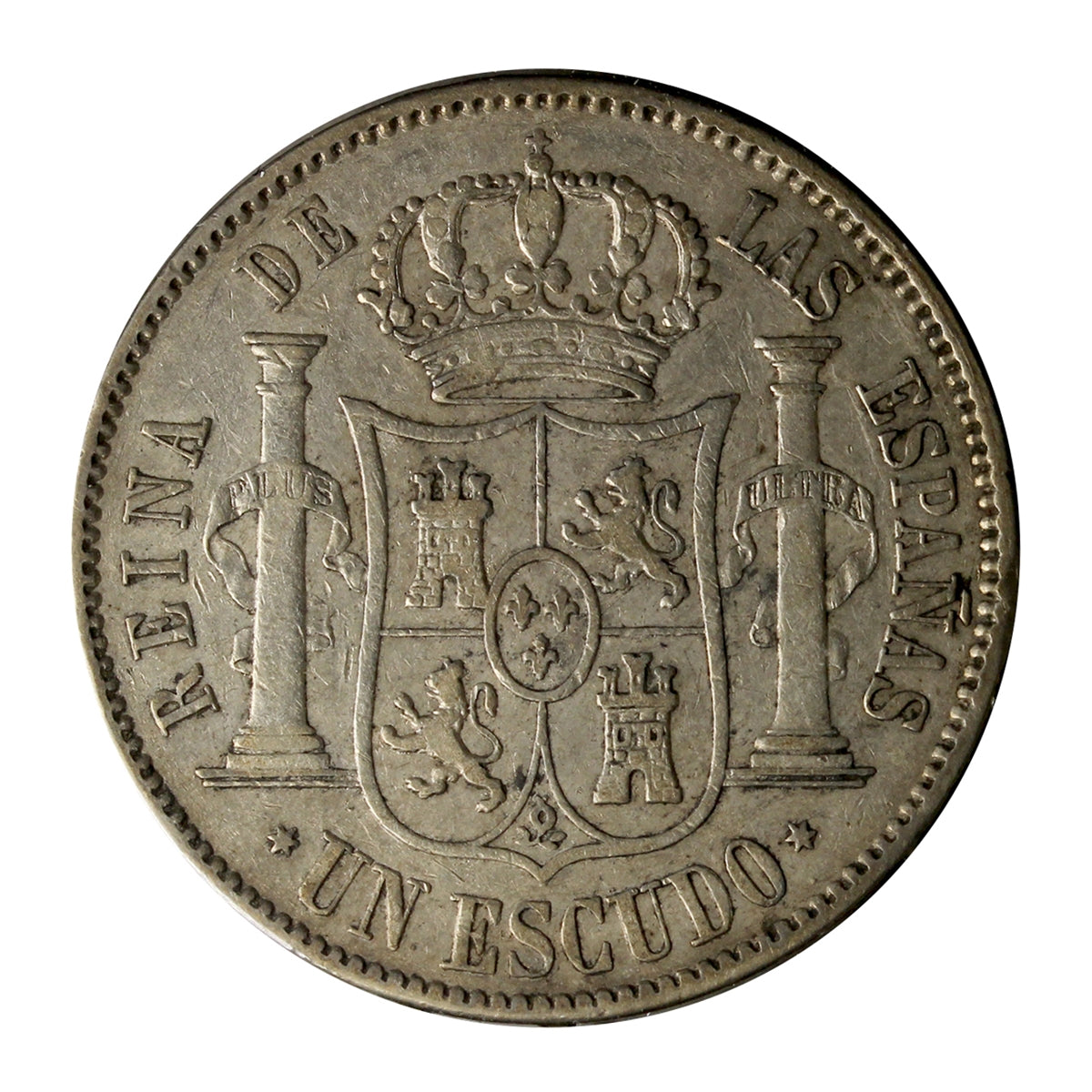 Spain 1867 Escudo VF-EF (VF30)