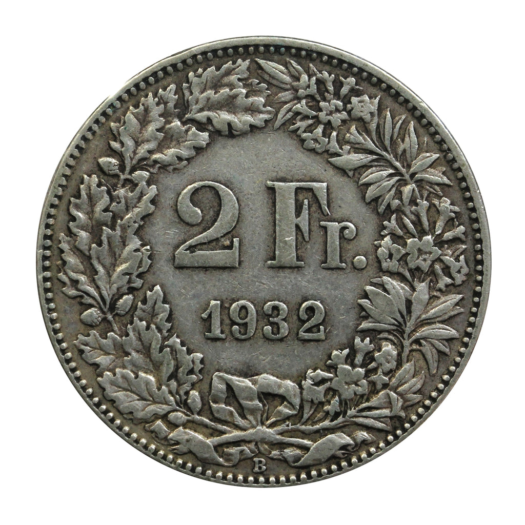 Switzerland 1932B 2 Francs VF-EF (VF30)