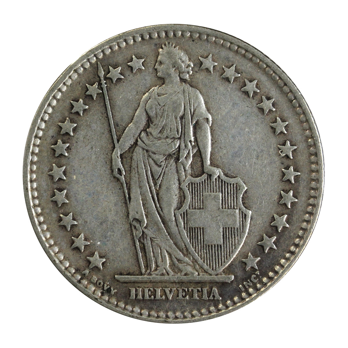 Switzerland 1932B 2 Francs VF-EF (VF30)