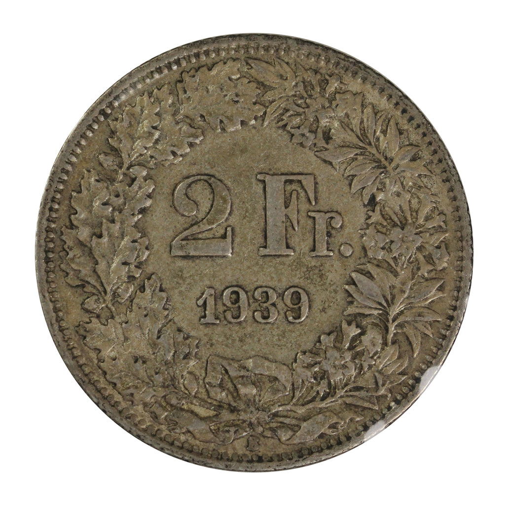 Switzerland 1939B 2 Francs Extra Fine (EF40)