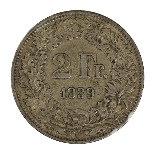 Switzerland 1939B 2 Francs Extra Fine (EF40)