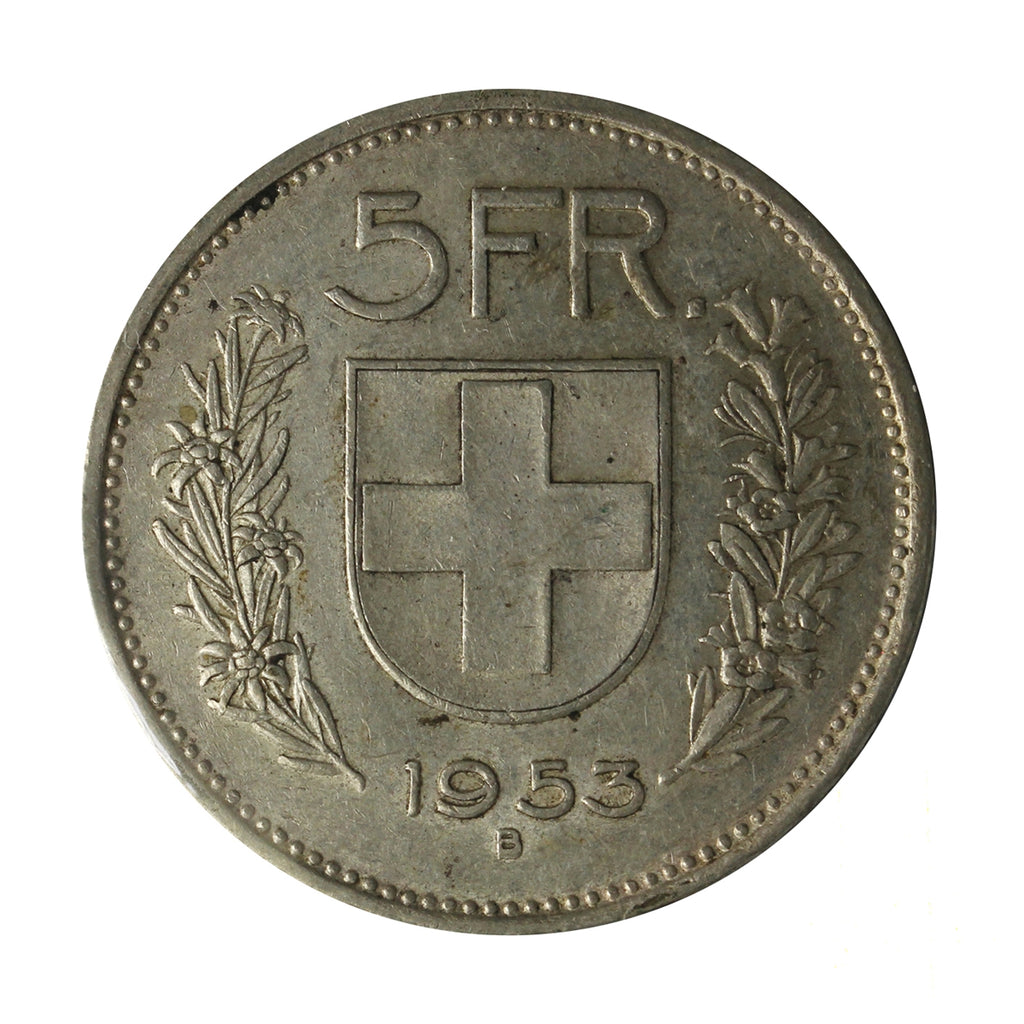Switzerland 1953B  5 Francs Extra Fine (EF40)
