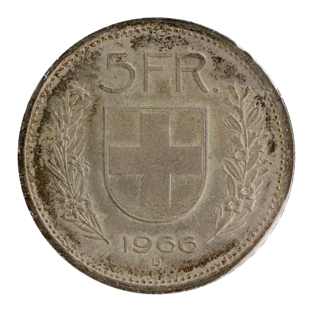 Switzerland 1966B 5 Francs Uncirculated (MS60)