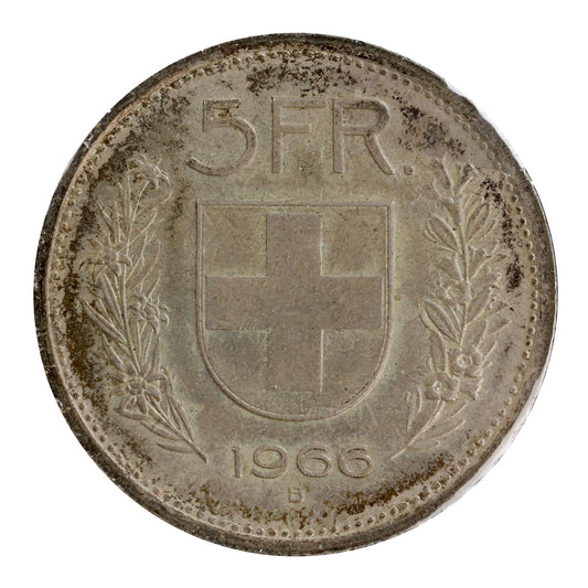 Switzerland 1966B 5 Francs Uncirculated (MS60)