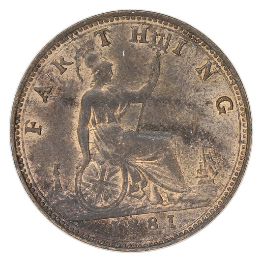 Great Britain 1881 3 Berries Farthing UNC+ (MS62) $
