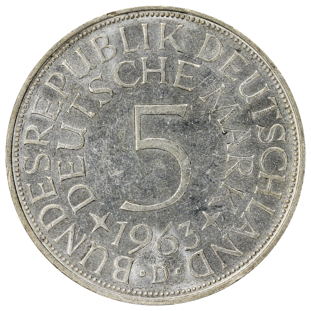 Germany 1963D 5 Marks Extra Fine (EF40)
