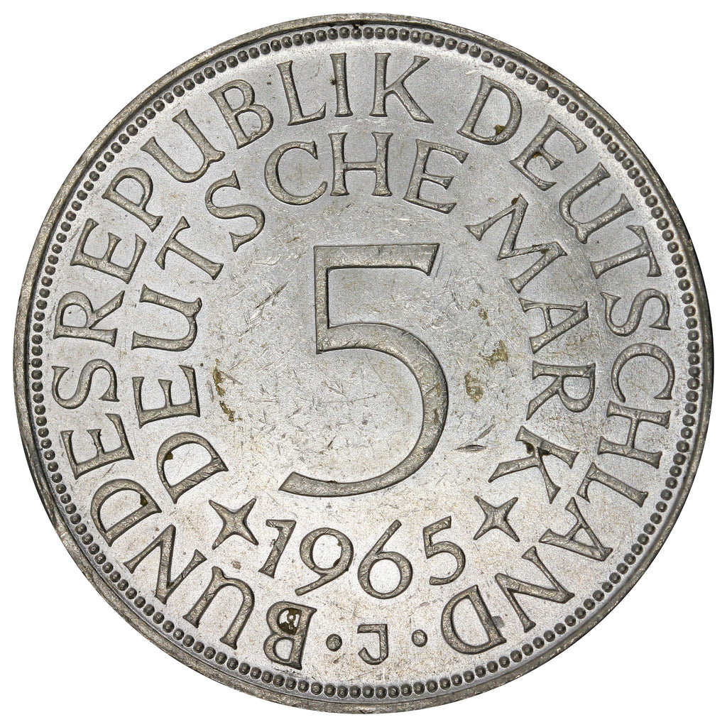 Germany 1965J 5 Marks Extra Fine (EF40)