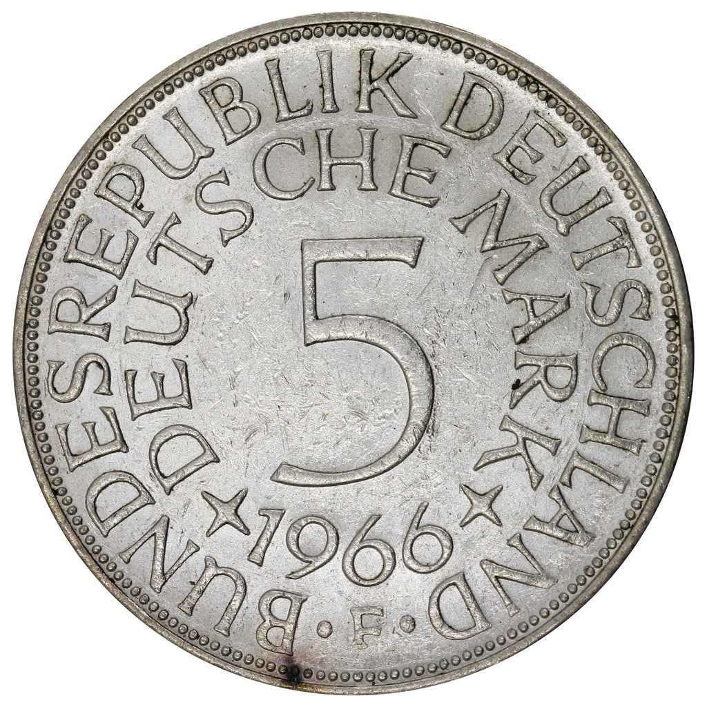Germany 1966F 5 Marks Extra Fine (EF40)