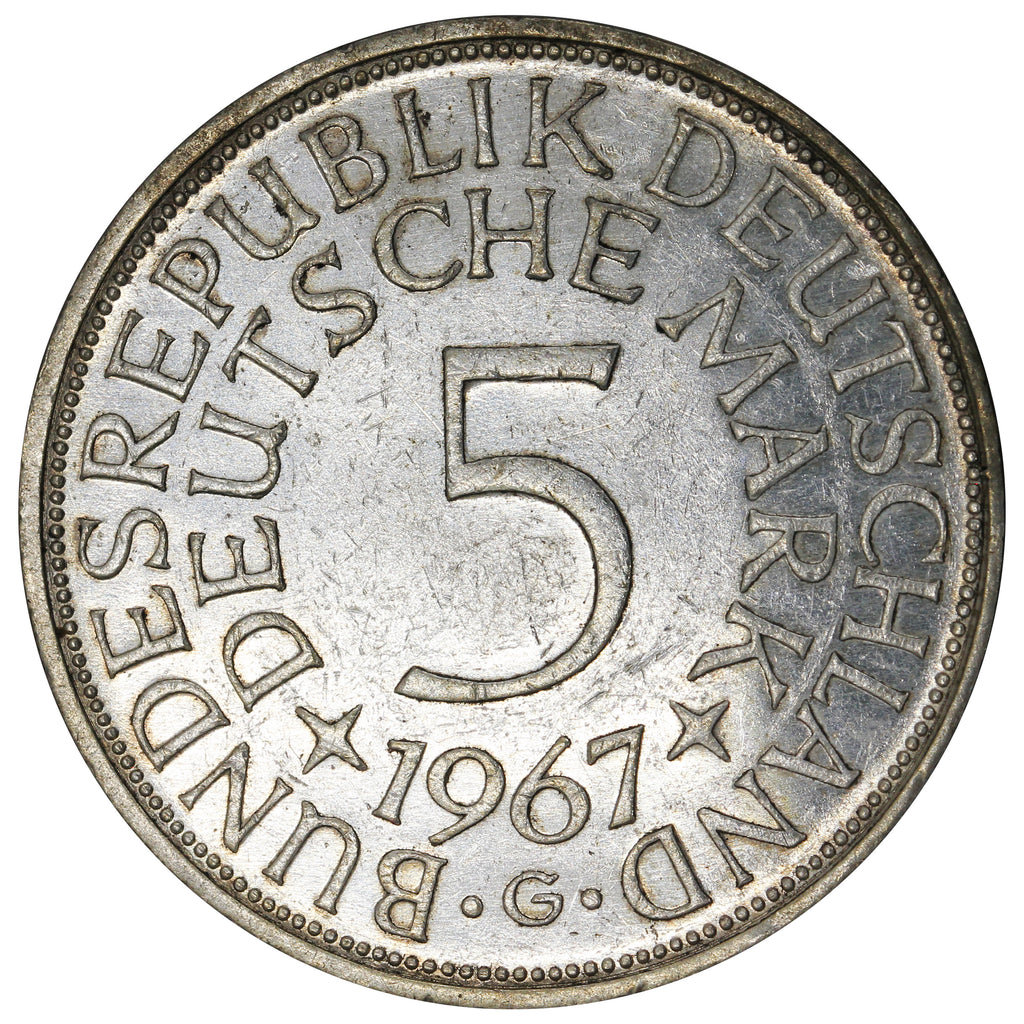 Germany 1967G 5 Marks Extra Fine (EF40)