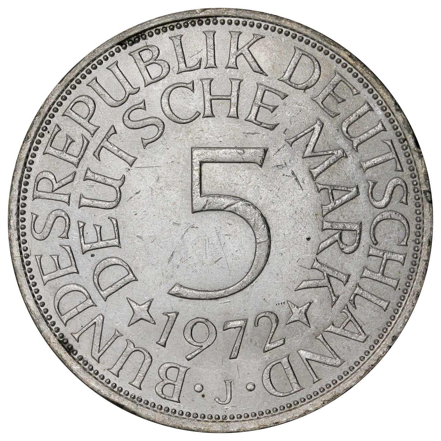 Germany 1972J 5 Marks Uncirculated (MS60)