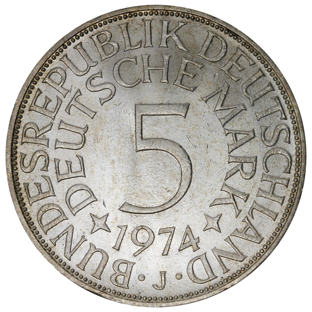 Germany 1974J 5 Marks Uncirculated (MS60)