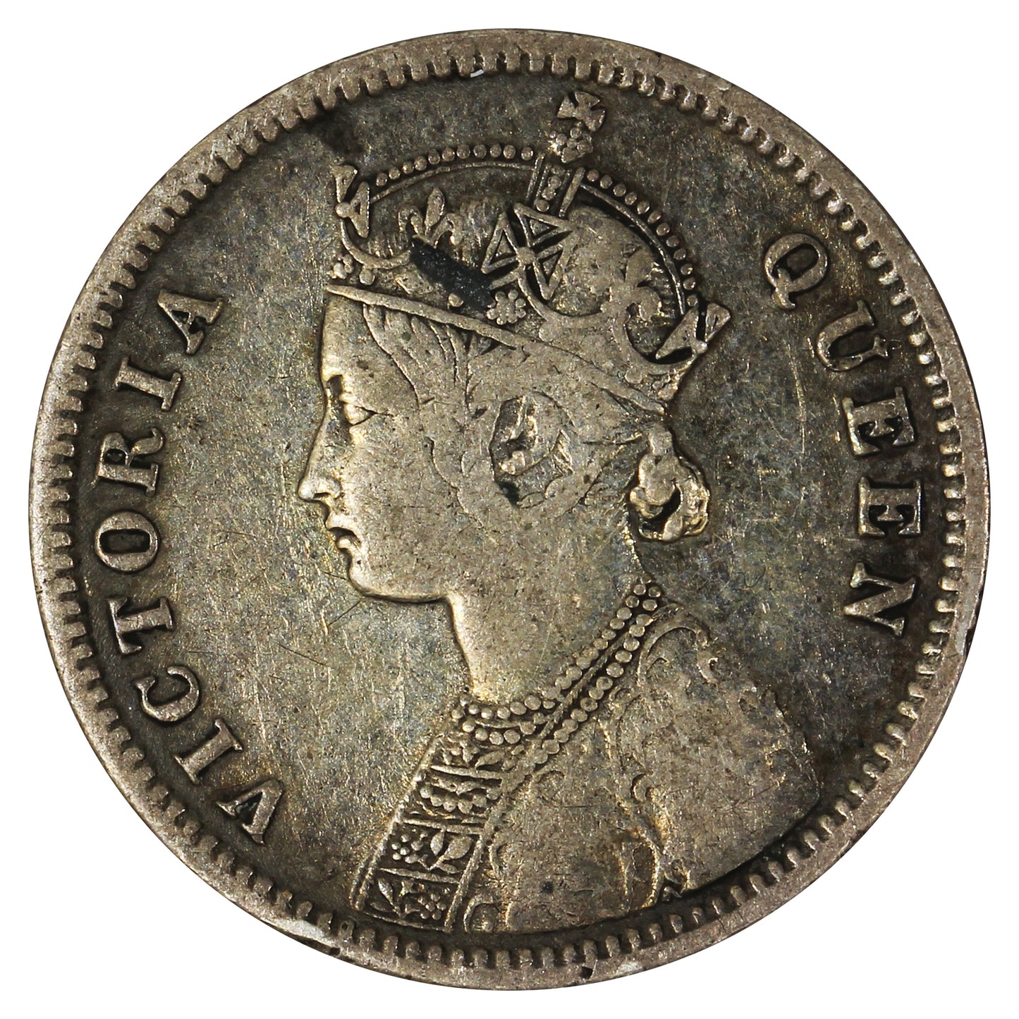 India 1862 1/4 Rupee F-VF (F15)