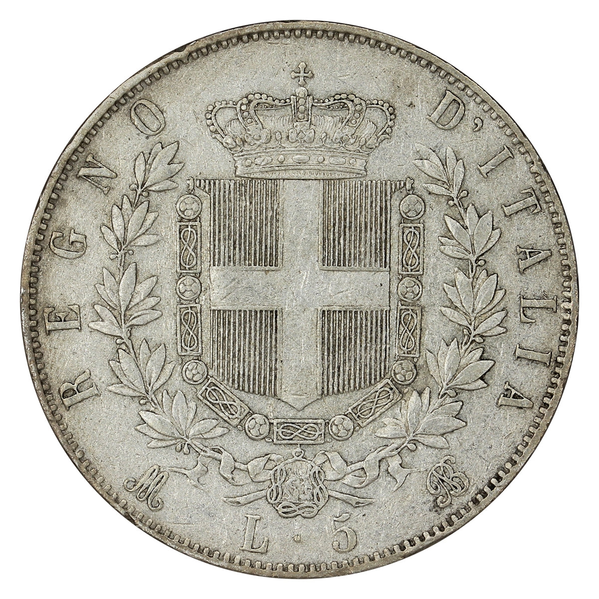 Italy 1871MBN 5 Lire Very Fine (VF20)