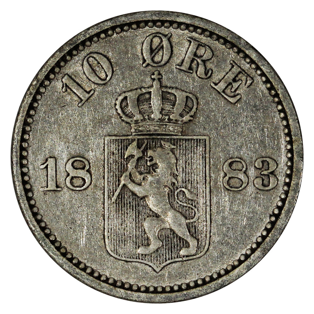 Norway 1883 10 Ore VF-EF (VF30)