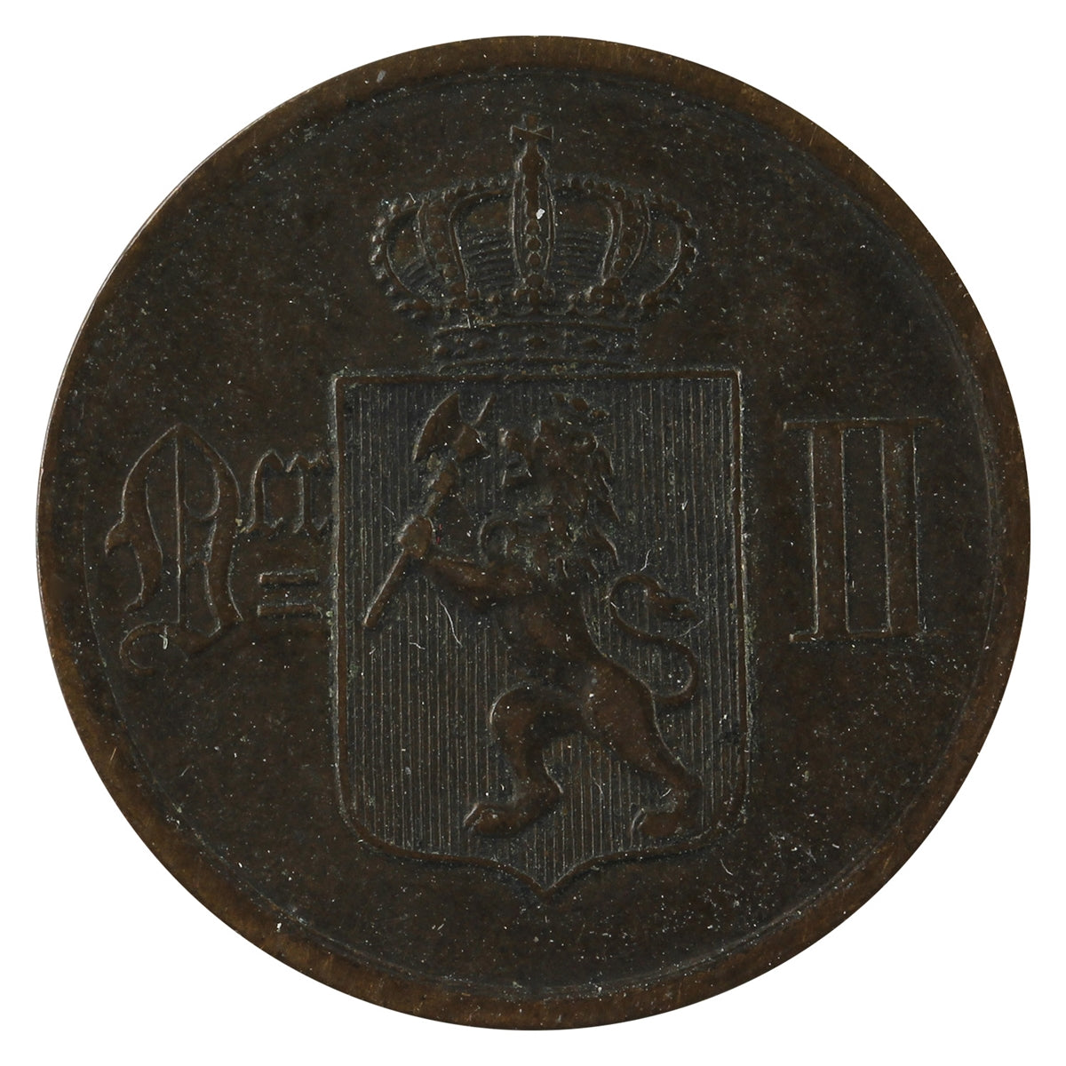 Norway 1884 2 Ore Extra Fine (EF-40)