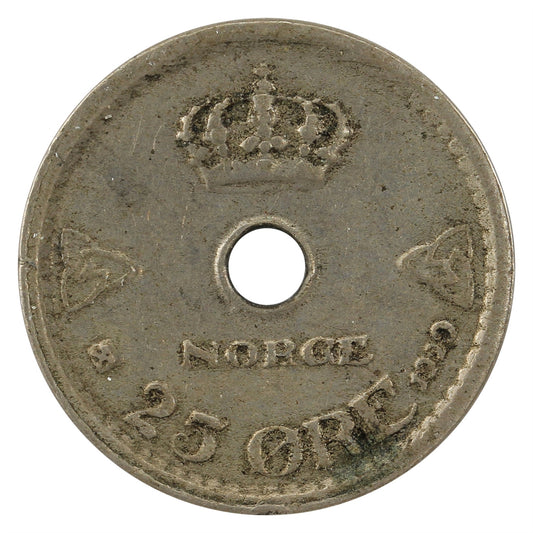 Norway 1929 25 Ore VF-EF (VF-30)