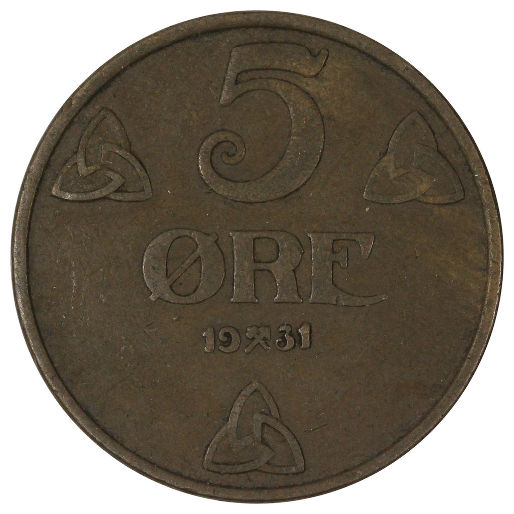 Norway 1931 5 Ore VF-EF (VF-30)