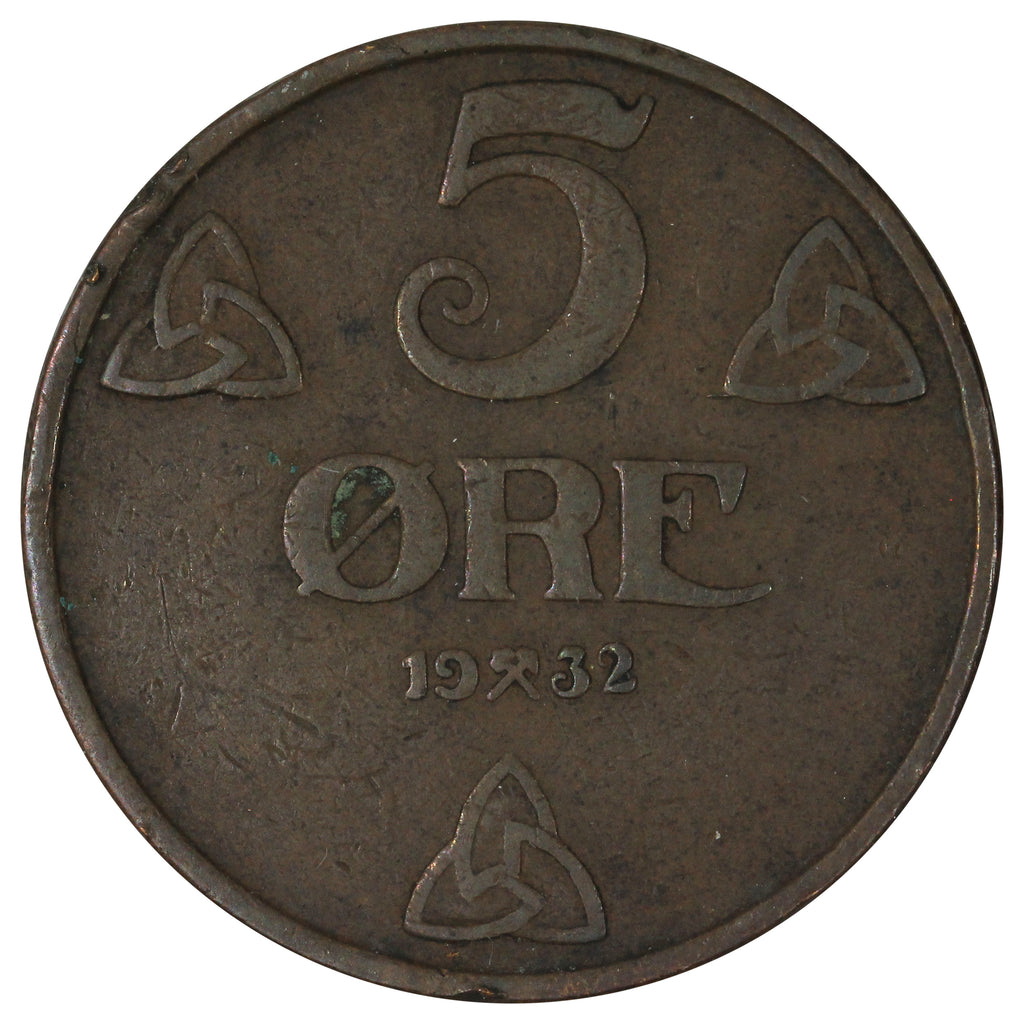 Norway 1932 5 Ore Very Fine (VF-20)