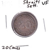 Straits Settlements 1896 20 Cents Very Fine (VF20)