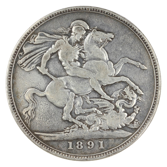 Great Britain 1891 Crown F-VF (F15) $