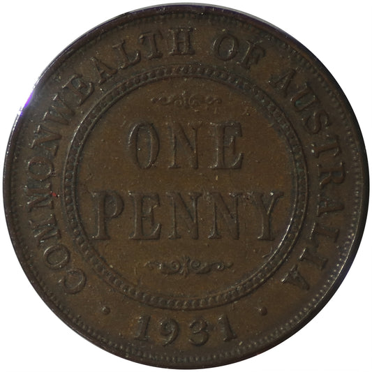 Australia 1931M Penny VF-EF (VF-30)