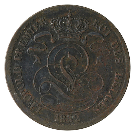 Belgium 1832 10 Centimes VF-EF (VF-30) $