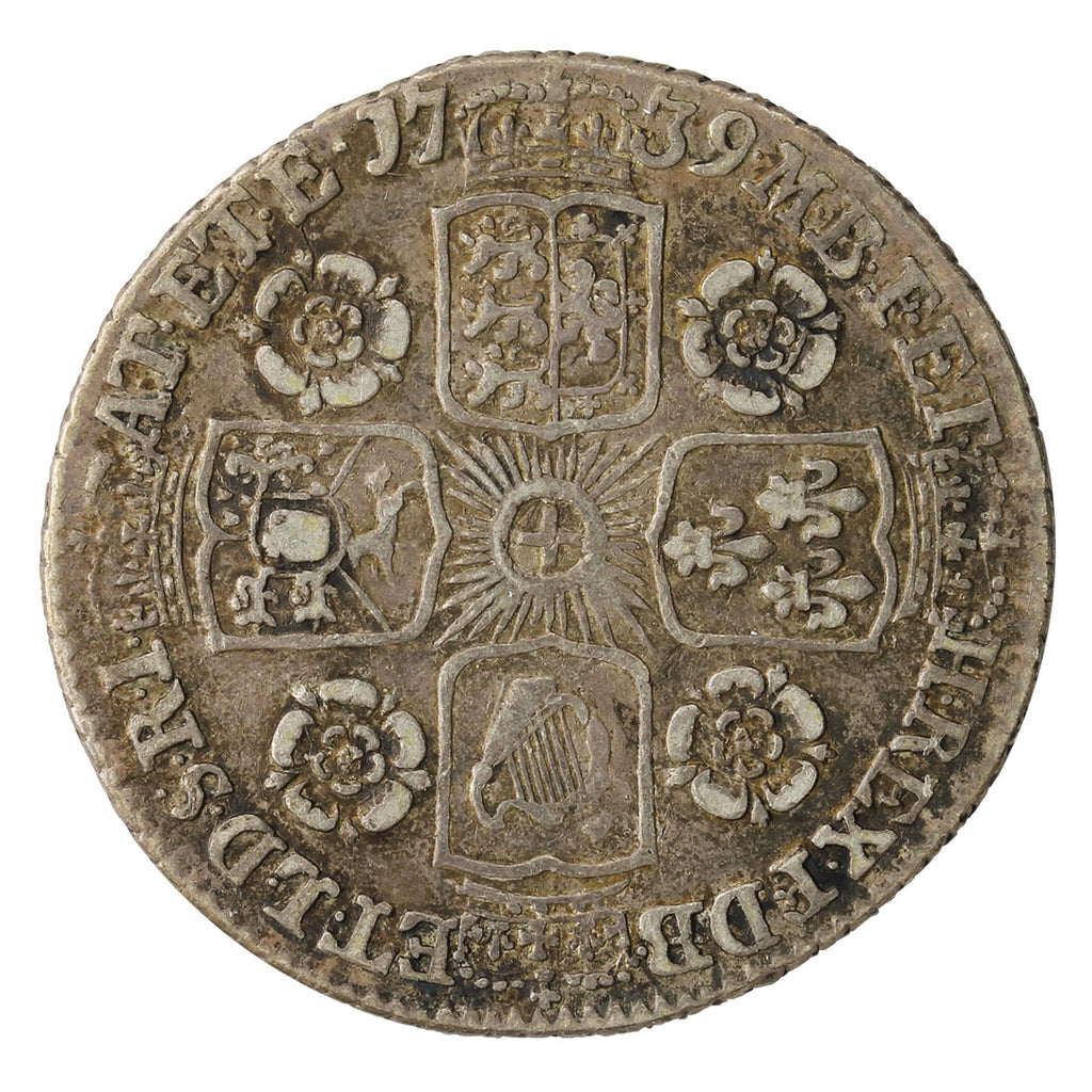 Great Britain 1739 George II Six Pence VF-EF (VF30) $
