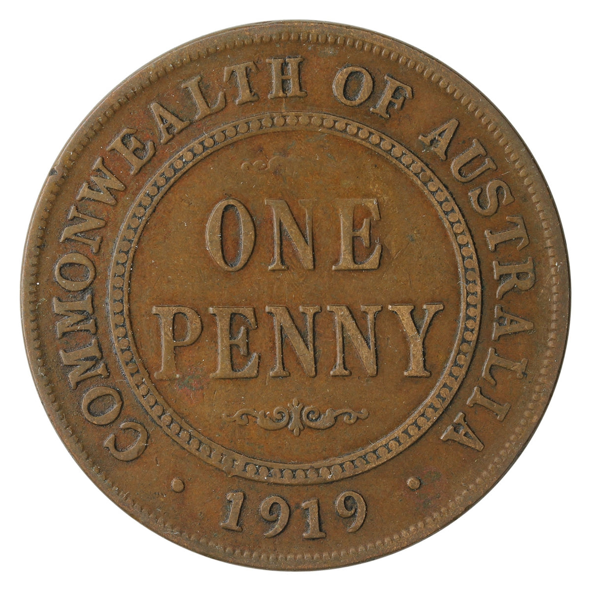 Australia 1919 Dot Penny Fine (F-12) $