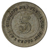 Straits Settlements 1899 5 Cents VF-EF (VF30) $