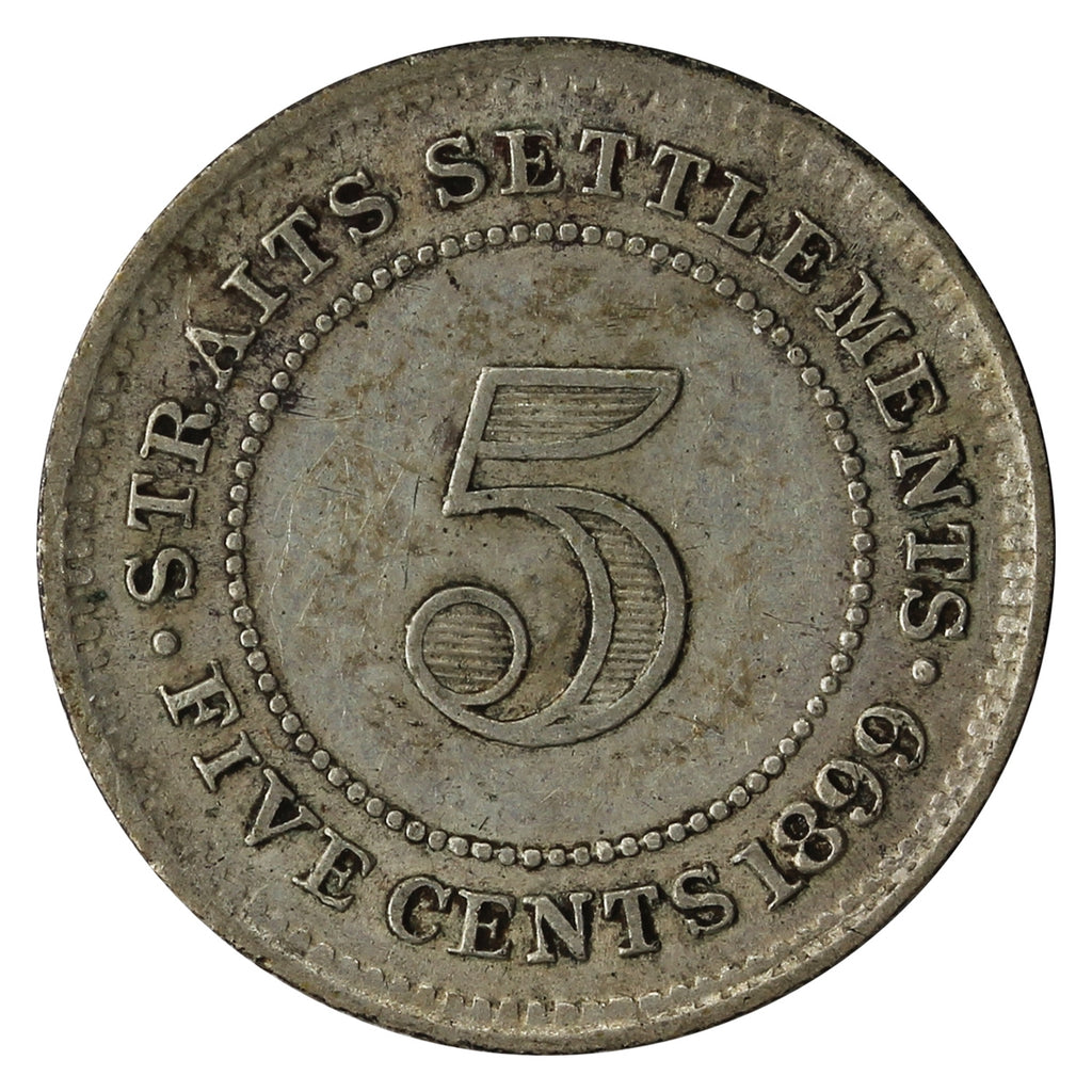 Straits Settlements 1899 5 Cents VF-EF (VF30) $