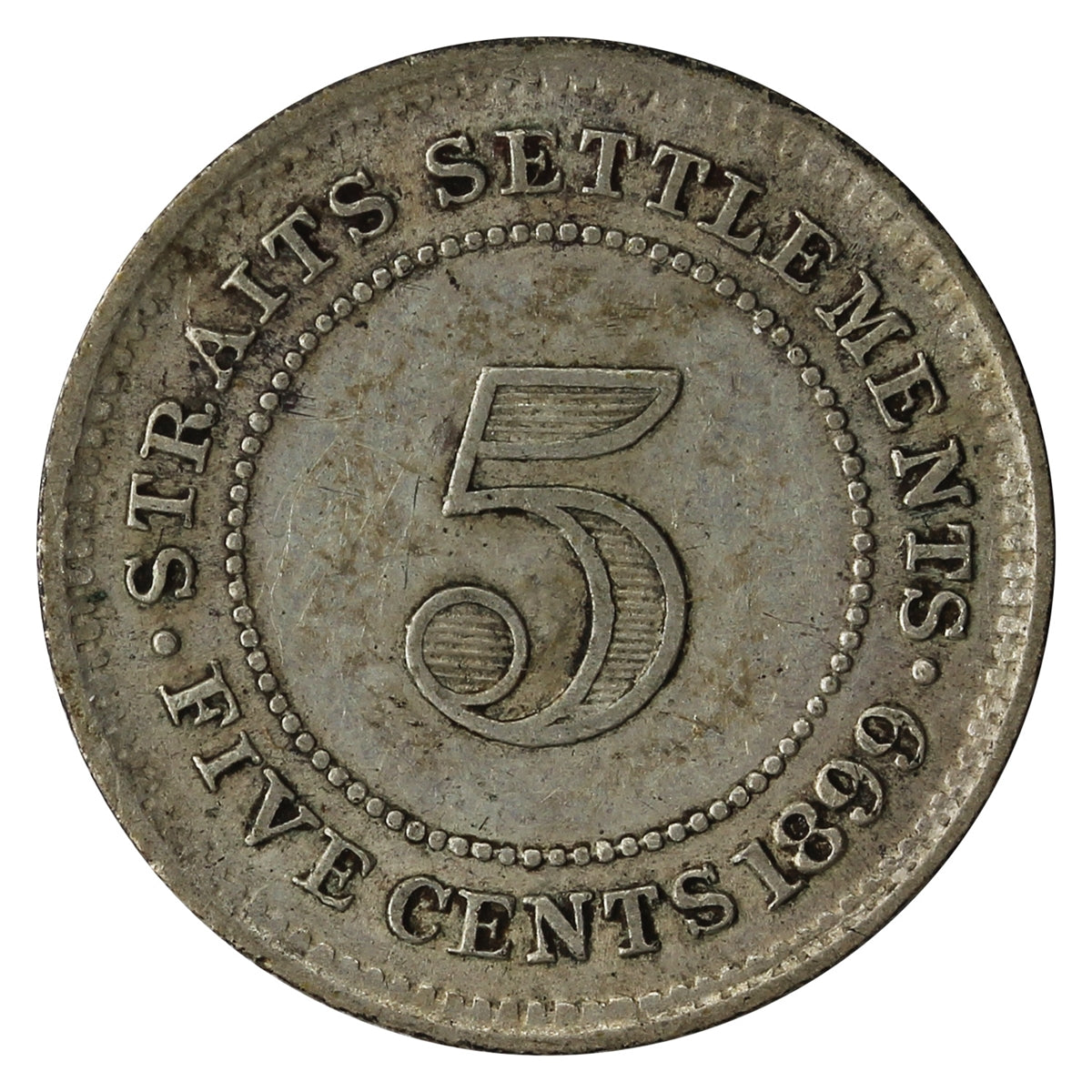 Straits Settlements 1899 5 Cents VF-EF (VF30) $