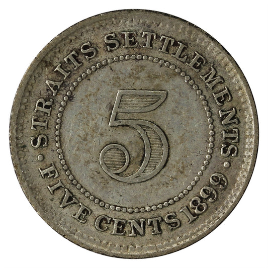 Straits Settlements 1899 5 Cents VF-EF (VF30) $