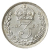 Great Britain 1887 Jubilee 3 Pence UNC+ (MS62) $