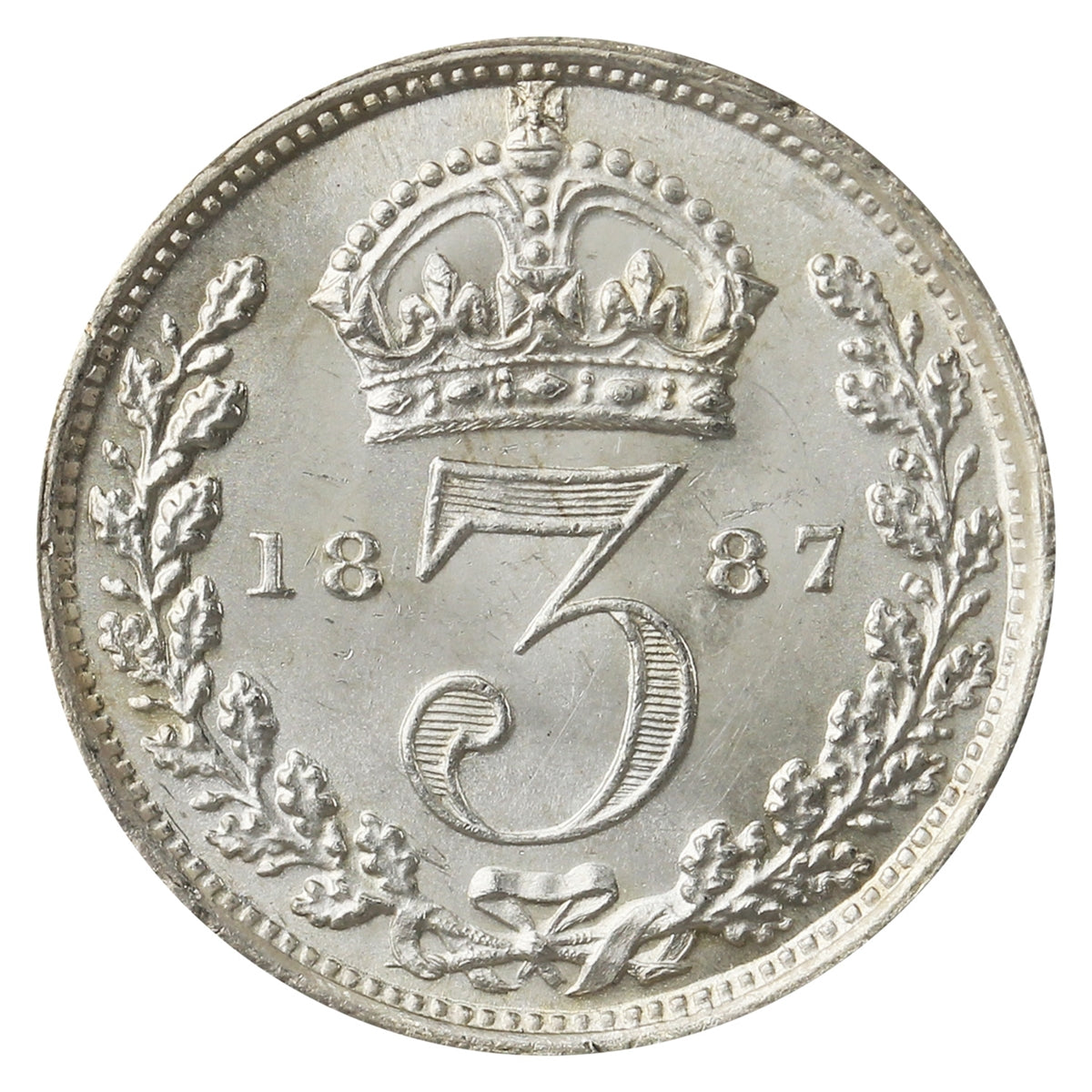 Great Britain 1887 Jubilee 3 Pence UNC+ (MS62) $