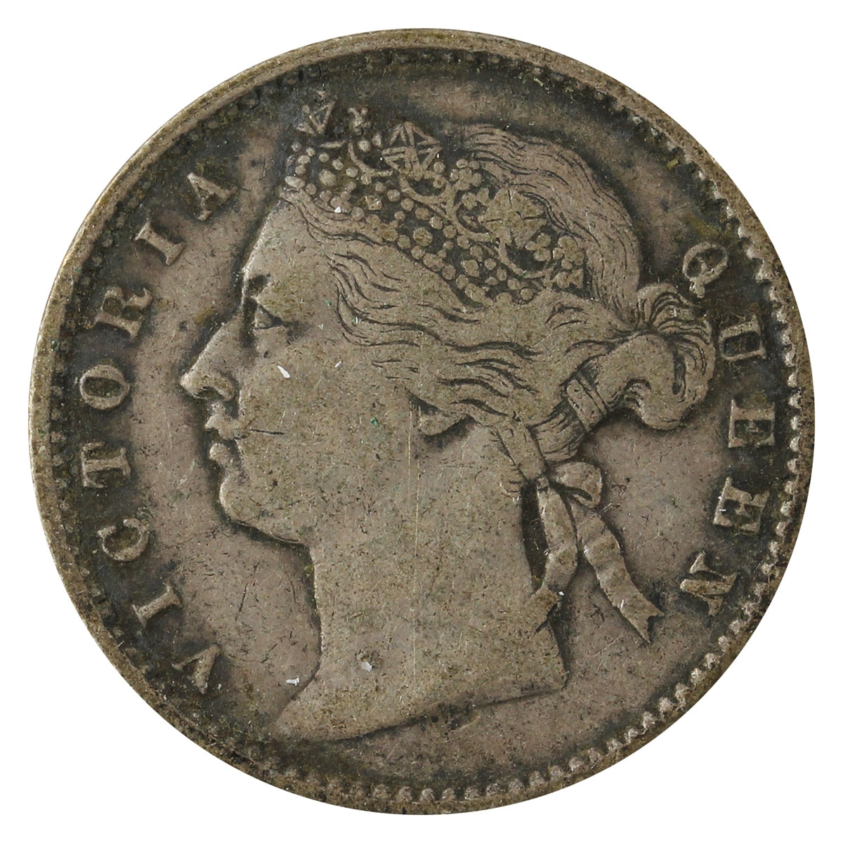 Straits Settlements 1873 10 Cents F-VF (F15) $
