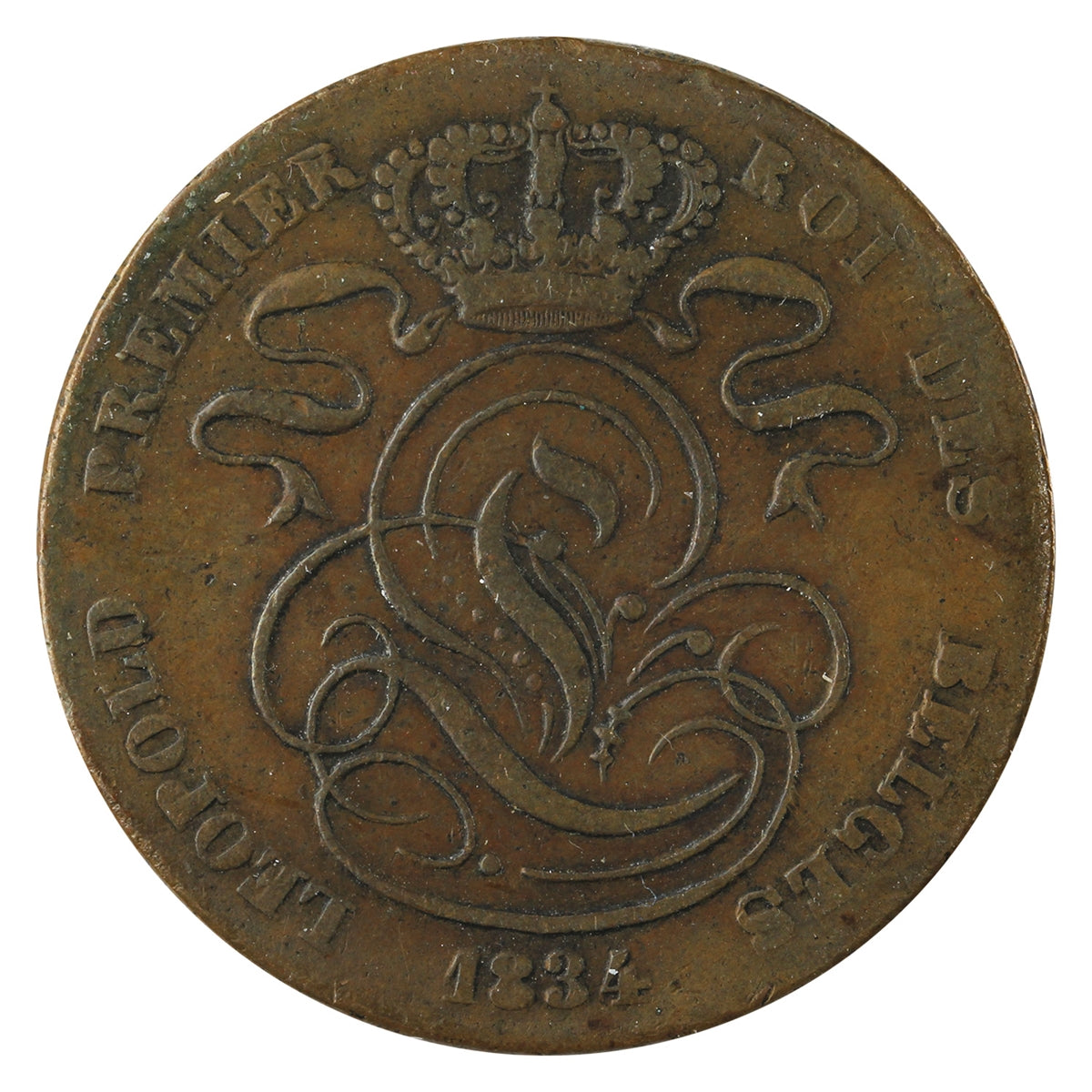 Belgium 1834 5 Centimes F-VF (F15)