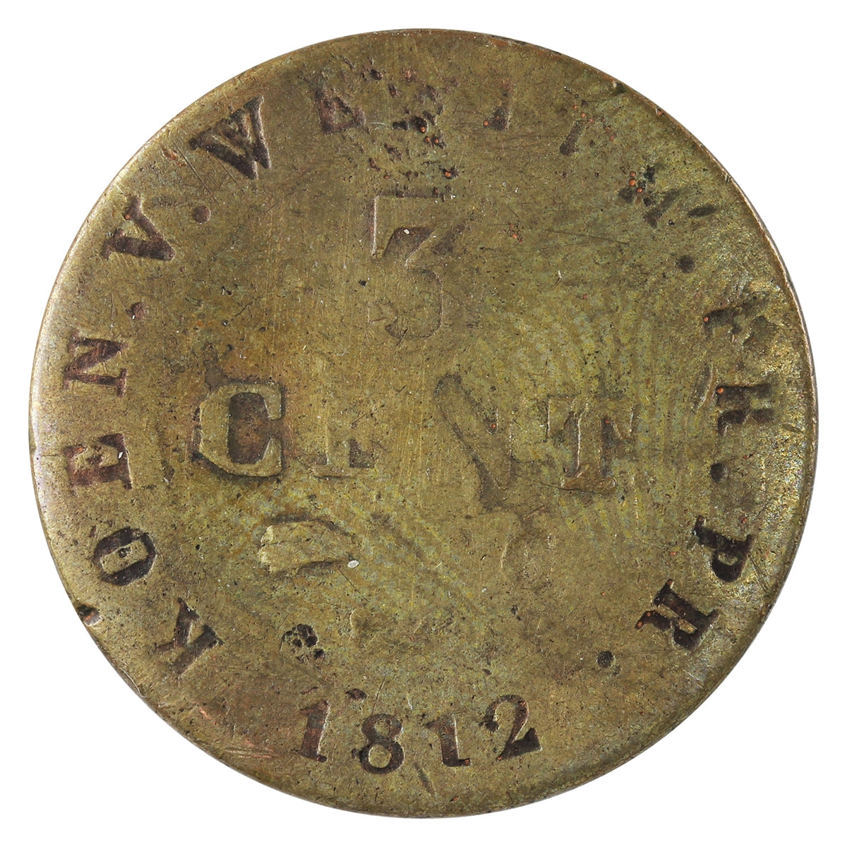 German States 1812 Westphalia 3 Centimes F-VF (F15)