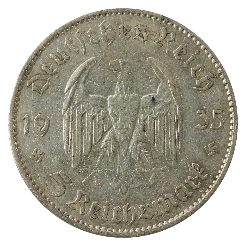 German Third Reich 1935A Potsdam 5 Marks VF-EF (VF30)