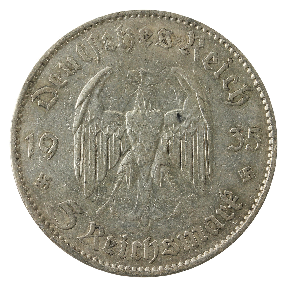 German Third Reich 1935A Potsdam 5 Marks VF-EF (VF30)