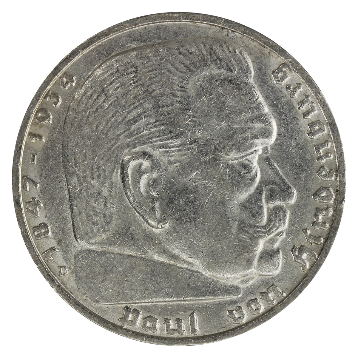 German Third Reich 1938D 5 Marks Extra Fine (EF40)