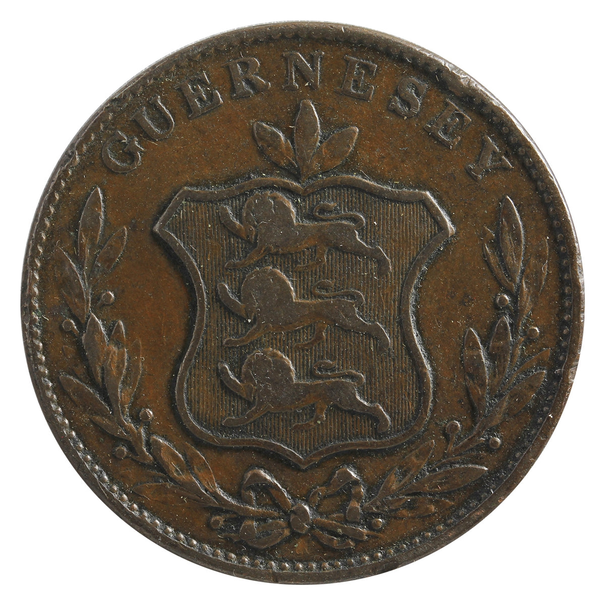 Guernsey 1834 8 Doubles F-VF (F15)