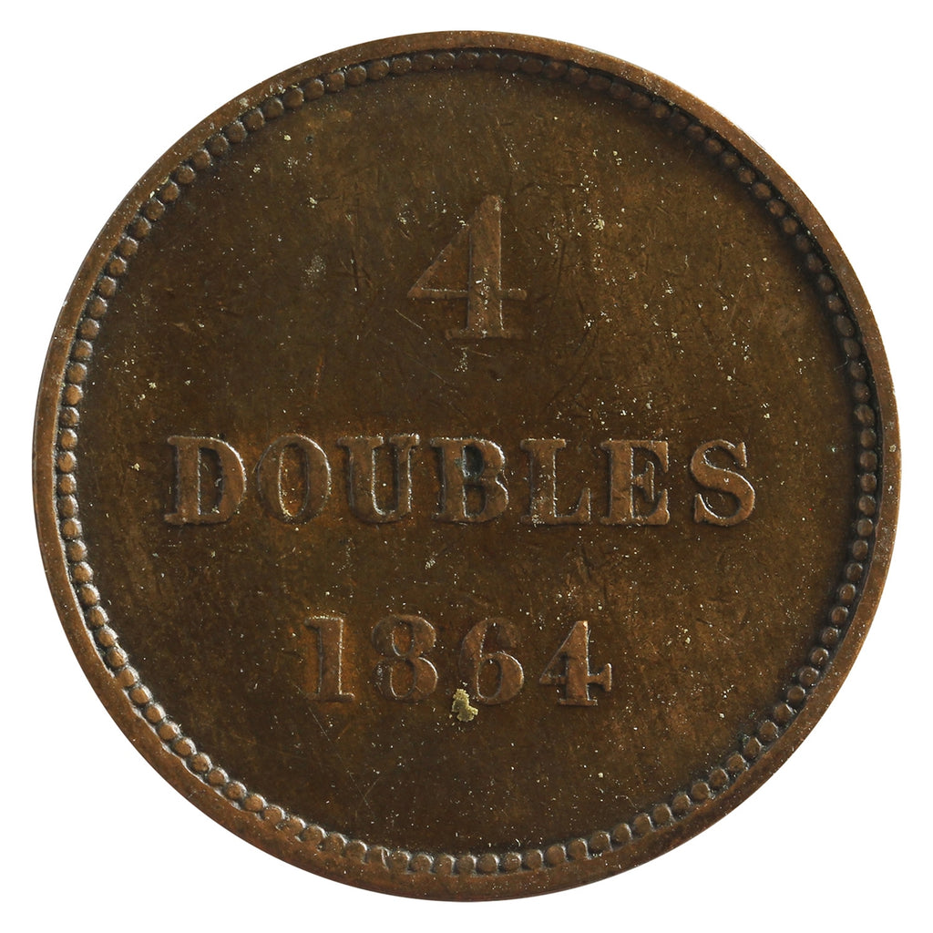 Guernsey 1864 4 Doubles VF-EF (VF30)
